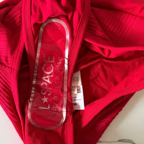 L*Space Bitsy Cut Ribbed Bikini Swim Bottom NWOT Size M - Picture 4 of 6